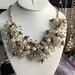 Crystal and pearl necklace